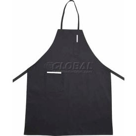 Winco BA-PBK Full Length Bib Apron with Pocket Black. 31