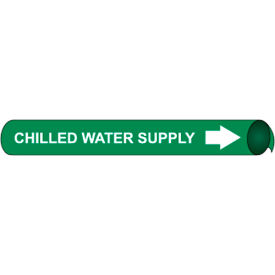 NMC™ Precoiled & Strap-On Pipe Marker Chilled Water Supply Fits 3-3/8