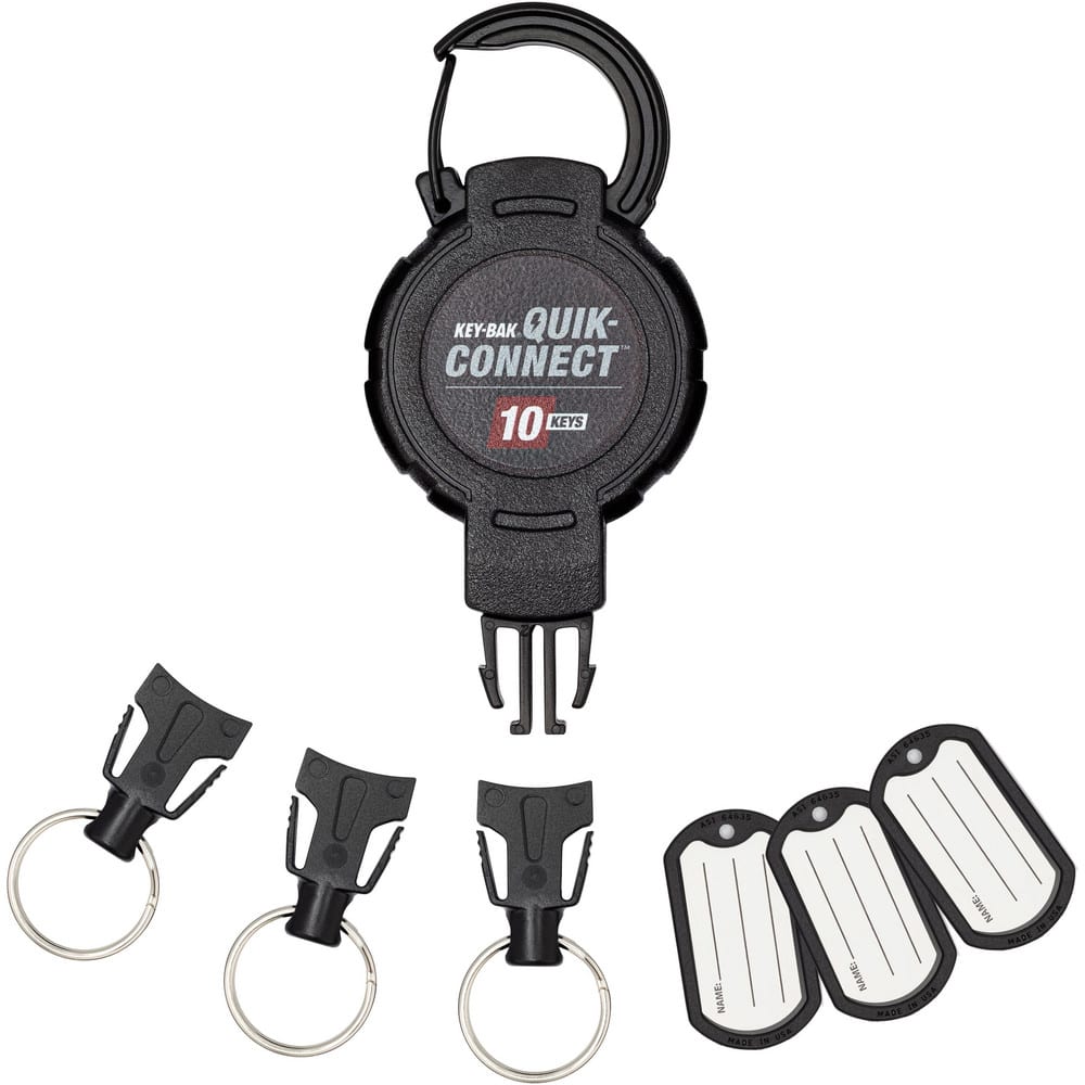 Retractable Key Rings & Gear Tethers, Type: Retractable Key Ring , Style: Carabiner , Interchangeable: Yes , Extended Length (Inch): 36 , Color: Black  MPN:0KM2-32A24