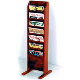 Wooden Mallet Cascade™ Free-Standing 7 Pocket Magazine Rack Mahogany MR7-FSMH