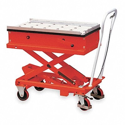 Scissor Lift Cart 990 lb Steel Roller MPN:2MPP6