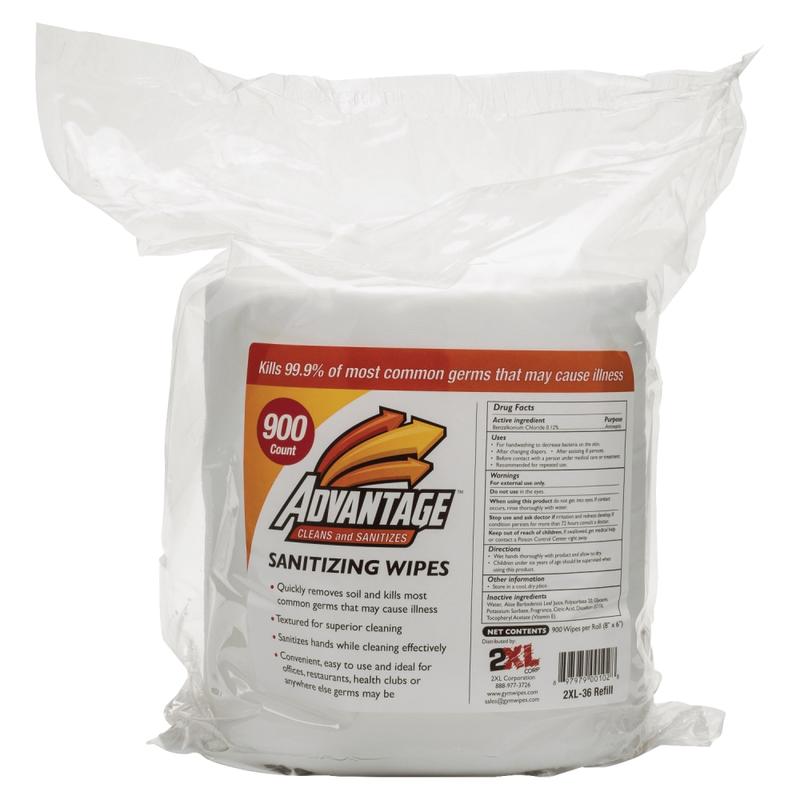 Advantage 2XL Sanitizing Wipes, Unscented, Pack Of 900 Wipes (Min Order Qty 2) MPN:L36