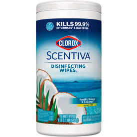 Clorox® Scentiva Disinfecting Wipes Pacific Breeze & Coconut 75 Wipes/Canister Pack of 6 60037CT