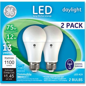 75W Led Bulbs 12 W A19 Bulb Daylight 2/Pack 93127670