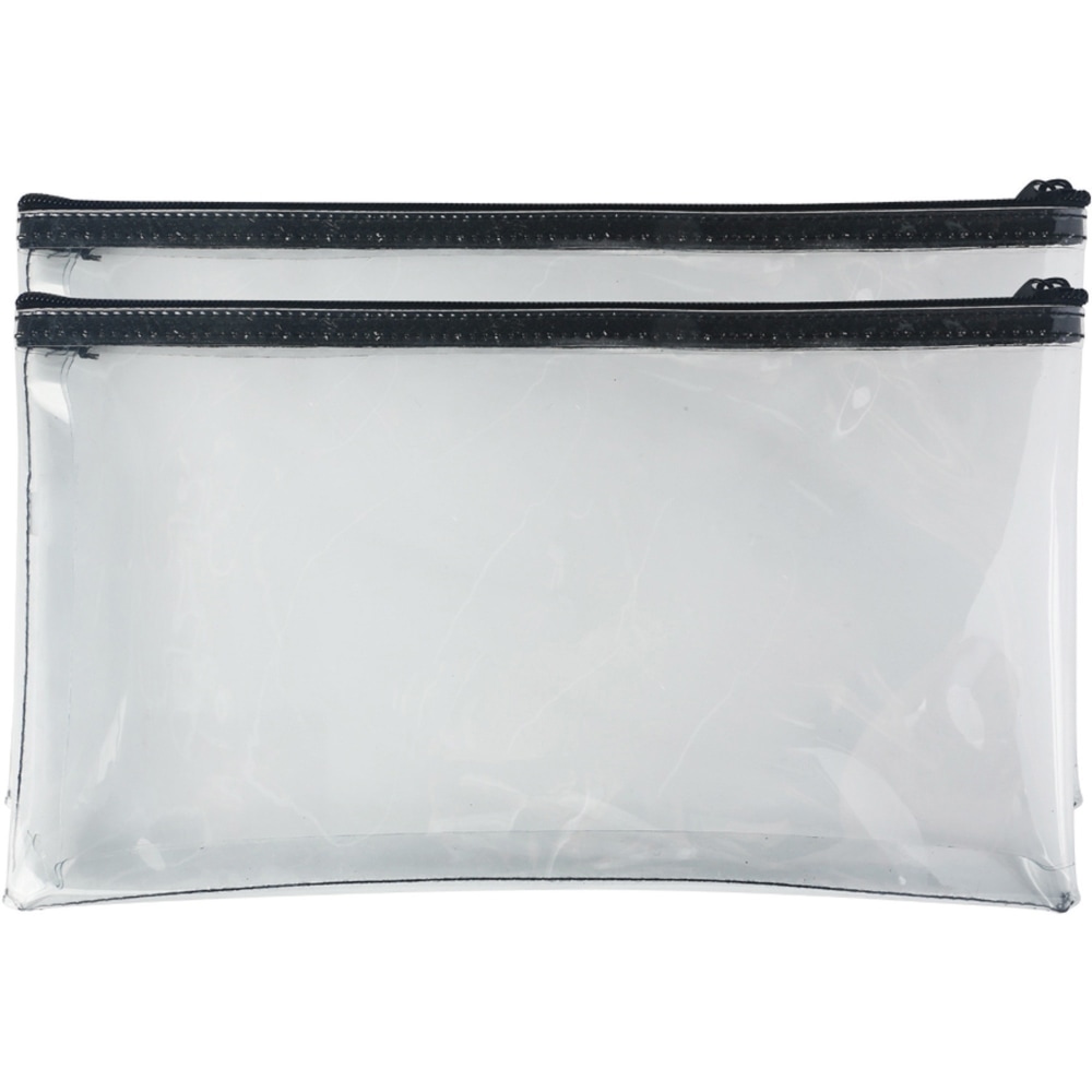 Sparco Wallet Bag - 6in Width x 11in Length - Clear - 2/Pack - Currency, Check, Paperwork (Min Order Qty 10) MPN:02867