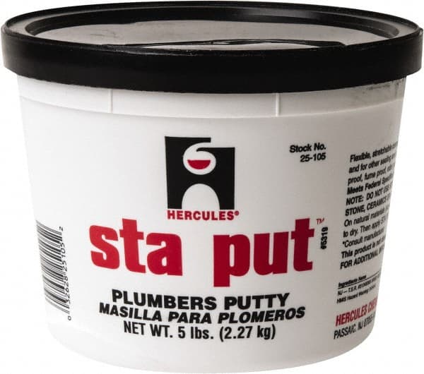 Putty, Type: Plumber's Putty , Container Size: 5 Lbs. , For Use With: Sealing , Color: Off-White  MPN:25105