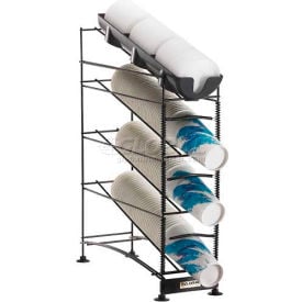 San Jamar® Wireworks™ 4 Tier 3 Cup Dispensers and 1 Lid Organizer C8504WF C8504WF