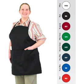 Front Of The House Gourmet Full Length Bib Apron Black 601BAO-3-BK