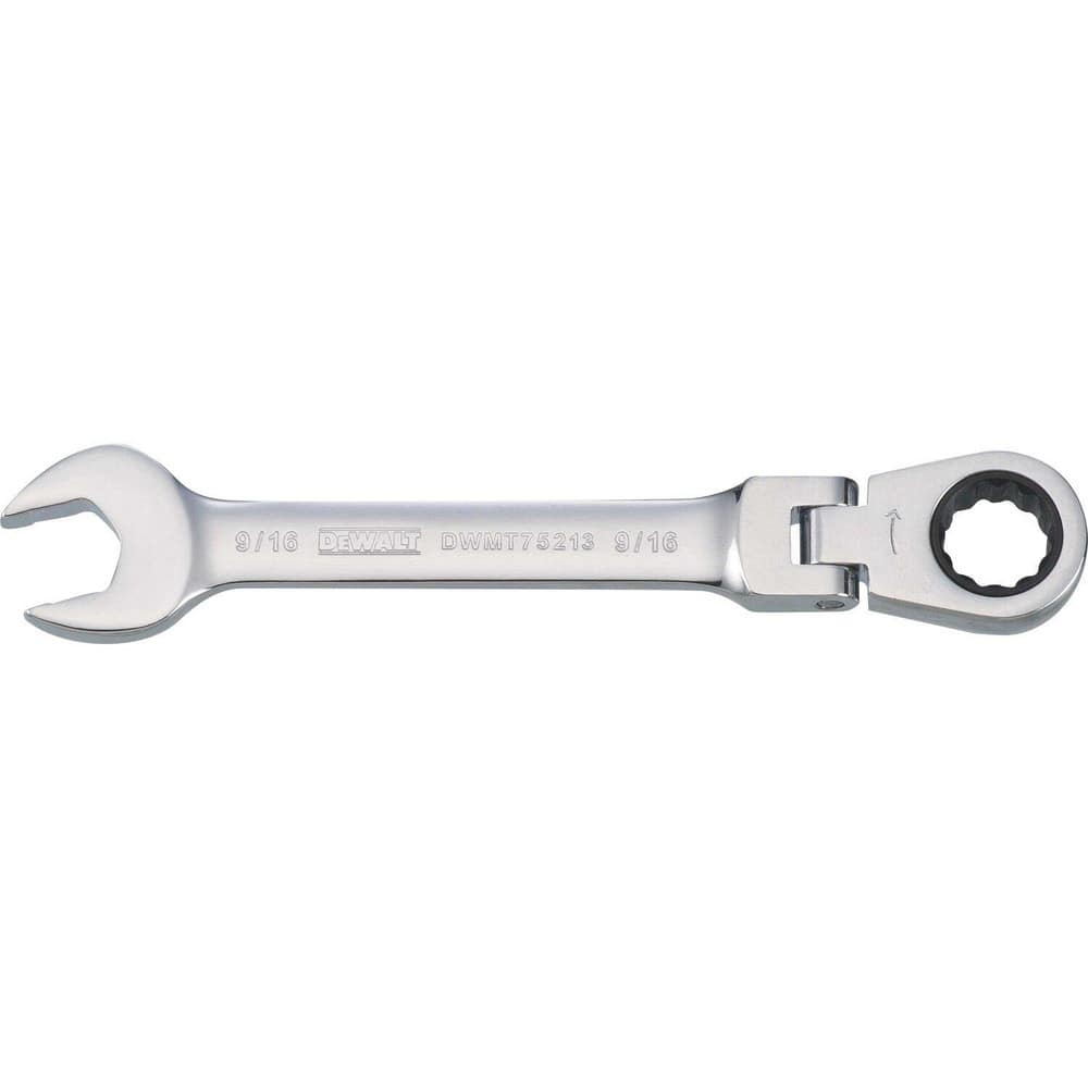 Combination Wrenches, Size (Inch): 9/16 , Finish: Chrome , Head Type: Flexible , Box End Type: 12-Point , Handle Type: Straight  MPN:DWMT75213OSP