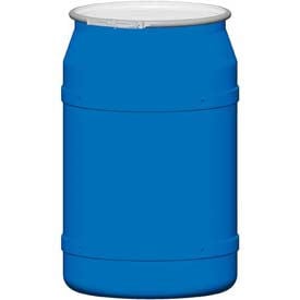 Eagle 55 Gal. Blue Plastic Open-Head Straight Lab Pack Drum 1656MB - Metal Lever Lock 1656MB