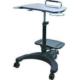 Aidata LPD009P Sit/Stand Mobile Laptop Workstation with Printer Shelf LPD009P