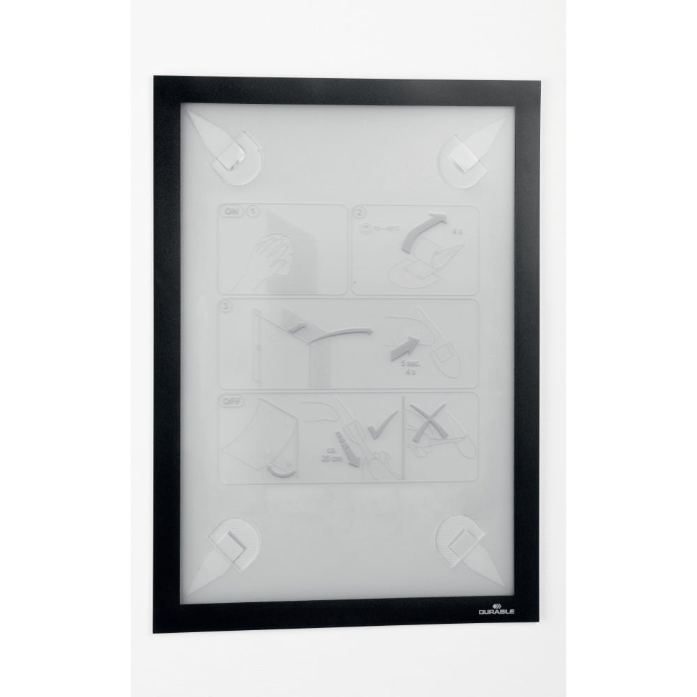 DURABLE DuraFrame Wallpaper - 8.50in x 11in Frame Size - Wall Mountable - Horizontal, Vertical - Sturdy, Anti-glare - 1 Each - Black (Min Order Qty 3) MPN:400501