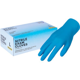 Exam Rated Nitrile Disposable Gloves 4 MIL Blue Large 100/Box CD-10001-L