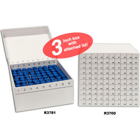 MTC™ Bio FlipTop™ Cardboard Freezer Box with Hinged Lid 81 Place White 5 Pack R2781