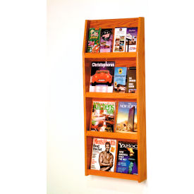 8 Magazine/16 Brochure Wall Display - Medium Oak LD49-16MO