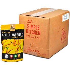 ReadyWise SK05-007 Simple Kitchen Freeze Dried Bananas 4 Servings/Pouch 6 Pack SK05-007