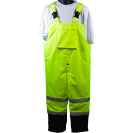 Petra Roc Waterproof Quilted Thermal Bib Pants ANSI/ISEA Class E Lime/Black 2X LQBBIP-CE-2XL LQBBIP-CE-2X