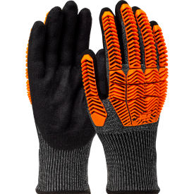 G-Tek® PolyKor® Seamless Knit Blended CR Gloves Nitrile Coated ANSI A6 S Black - Pkg Qty 6 16-MPT630/S