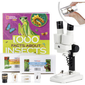 AmScope 20X-40X Portable Stereo Microscope Deluxe 3D Insect Specimen Kits Book & Digital Camera SE100Z-BKI-INST23-E