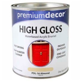 Premium Dcor Waterborne Acrylic Enamel Gloss Finish Almond Quart - 796535 796535