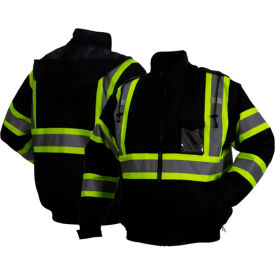 Pyramex® RJ37 Hi-Vis Waterproof Bomber Jacket Type O ANSI Class 1 XL Black RJ3711XL