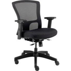 Interion® 24 Hour Mesh Back Chair w/ Mid Back & Adjustable Arms Fabric Black 487695