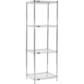 Nexel® 4 Shelf Chrome Wire Shelving Unit Starter 30