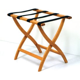 Luggage Rack w/ Convex Legs - Medium Oak/Black LR2-MOBLK