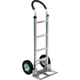 GoVets™ Aluminum Hand Truck - Curved Handle - Semi-Pneumatic Wheels 258168