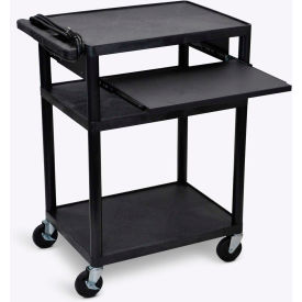 Luxor Plastic Audio Visual Cart with Pull-Out Laptop Shelf 34