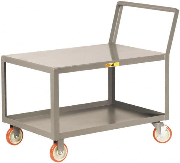 Heavy-Duty Service Utility Cart: Steel, Gray MPN:LKL2448-5PYBKAH