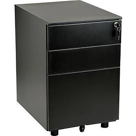 Interion® 3 Drawer Low File Cabinet - Black 450695