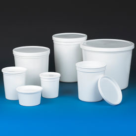 Multi-Purpose Container 172 oz. (5160mL) Polyethylene Snap Lid White 10/Pack 271172W