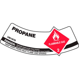 Accuform MCSLPRRXVE Gas Cylinder Shoulder Label Propane Dura-Vinyl™ MCSLPRRXVE