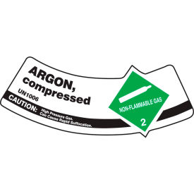 Accuform MCSLARGXVE Gas Cylinder Shoulder Label Argon Compressed Dura-Vinyl™ MCSLARGXVE