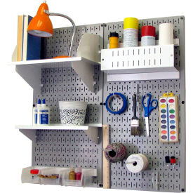 Wall Control Pegboard Hobby Craft Organizer Storage Kit Gray/White 32