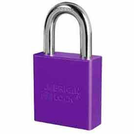 American Lock® No. A1205PRP High Security Solid Aluminum Padlock 5 Pin Cylinders - Purple - Pkg Qty 24 A1205PRP