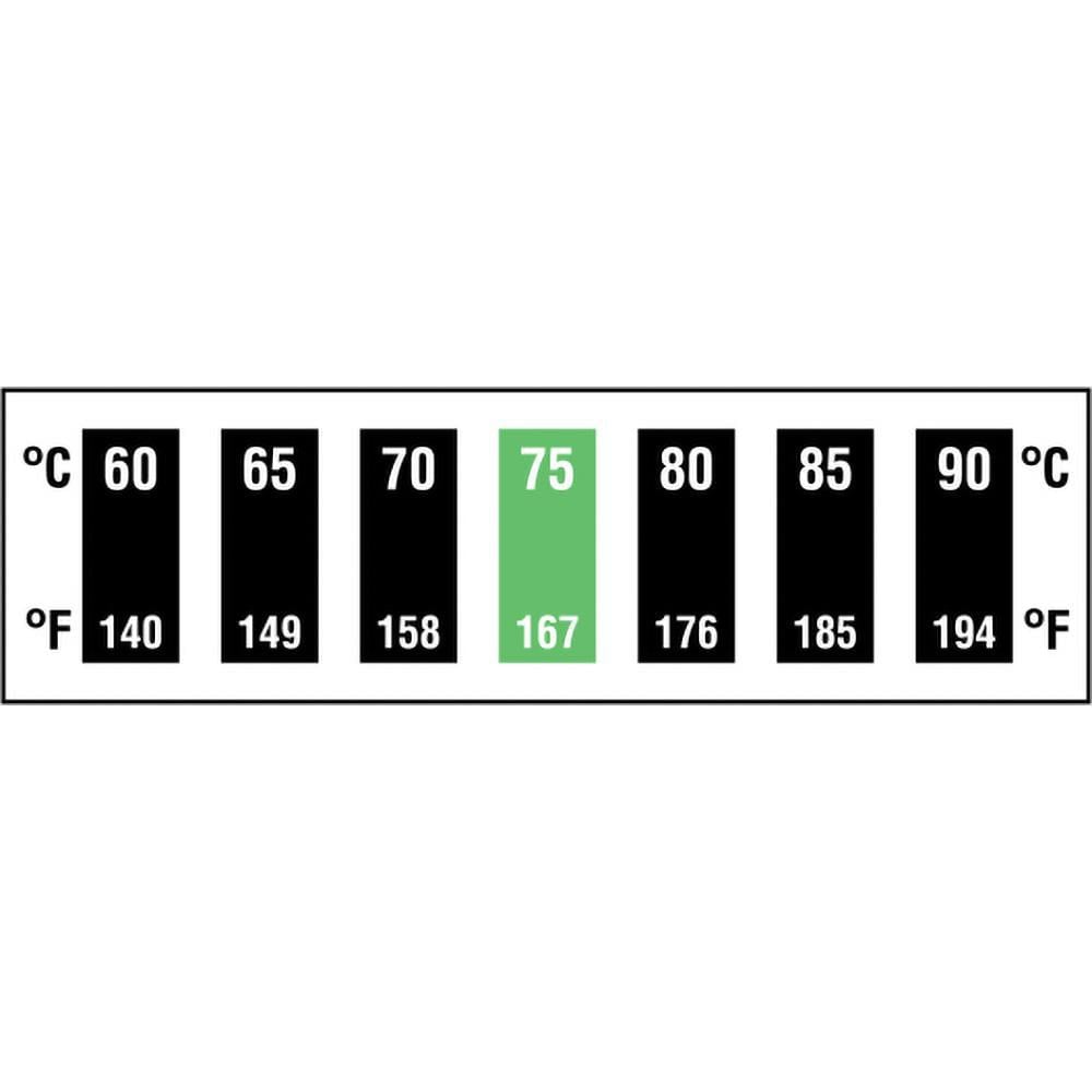 Temperature Indicating Labels, Indicator Use: Continuous , Temperature Rating: 60, 65, 70, 75, 80, 85, 90 , Accuracy: +/-2C , Overall Height: 0.50  MPN:4003D ADP10