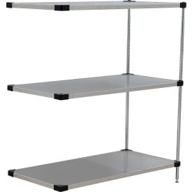 Nexel® 3 Shelf Stainless Steel Solid Shelving Unit Add On 36