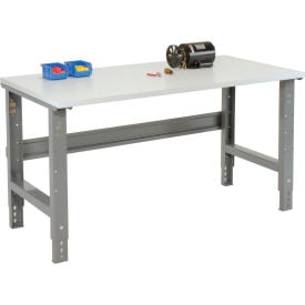 GoVets™ 48x30 Adjustable Height Workbench C-Channel Leg - ESD Square Edge Gray 344237