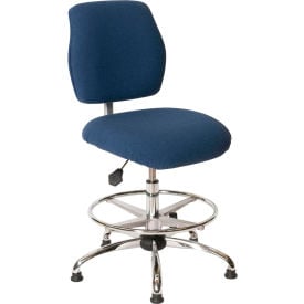 ShopSol ESD Office Chair - High Height - Economy Fabric - Blue 1010450