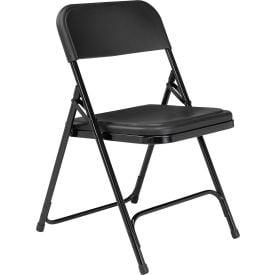 National Public Seating Steel Folding Chair - Plastic Seat - Black Seat/Black Frame - Pkg Qty 4 810*****##*