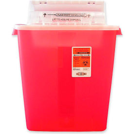 Covidien 3-Gallon SharpStar™ In-Room™ Sharps Container Transparent Red CVDS3GR100537