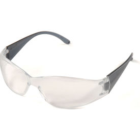 ERB® Boas® Frameless Safety Glasses Anti-Scratch Clear Lens Gray Temples WEL15281GYCLCL