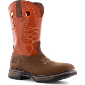 Frye Supply Safety-Crafted Western Work Boots Steel Toe Size 13W Brown/Burnt Orange FR40102-W-13.0