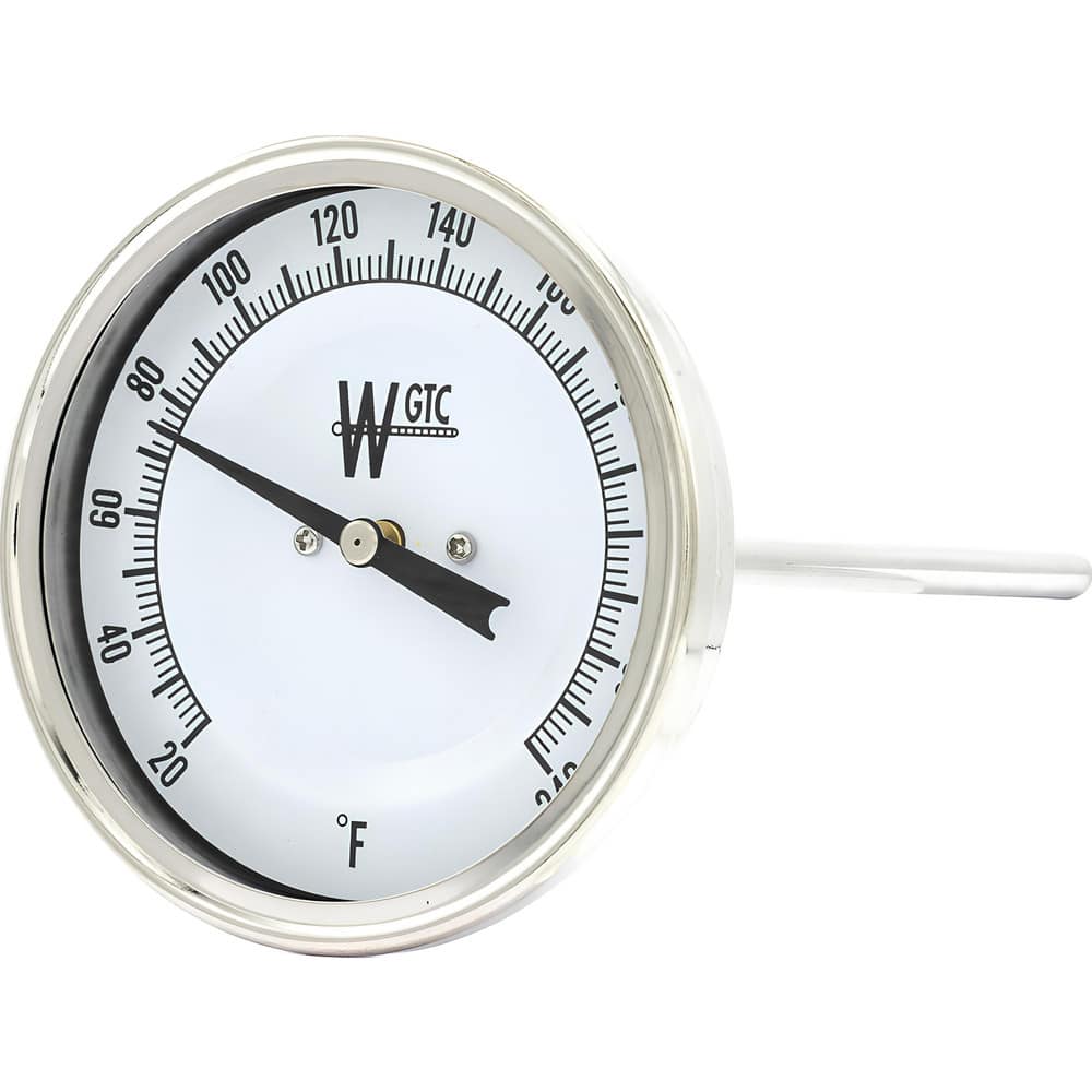 Bimetal & Dial Thermometers, Accuracy (%): 1.00 , Connection Location: Back , Mount: Center Back , Lens Material: Glass , Mounting Location: Pipe  MPN:3BK06E06