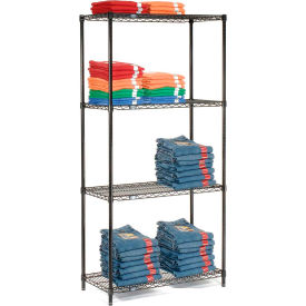 Nexel® 4 Shelf Black Epoxy Wire Shelving Unit Starter 30