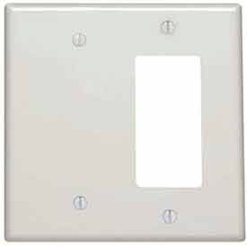 Leviton 80608-W 2-Gang 1-Blank 1-Decora/GFCI Device Combo White - Pkg Qty 25 80608-W