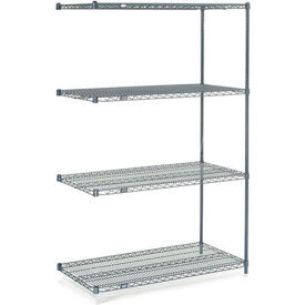 Nexel® 4 Shelf Nexelon® Blue Wire Shelving Unit Add On 36