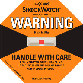 SpotSee™ ShockWatch™ Impact Indicators 75G Range Orange 50/Box - Pkg Qty 4 20300